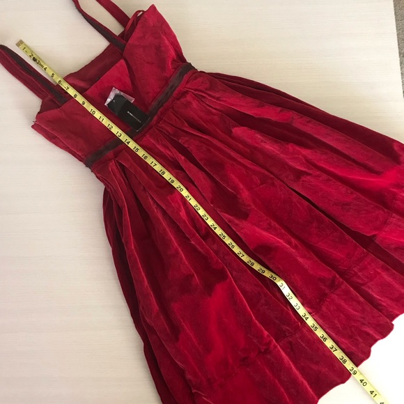 BCBG Red Beaded Party Christmas Day Dress - Picture 6 of 9